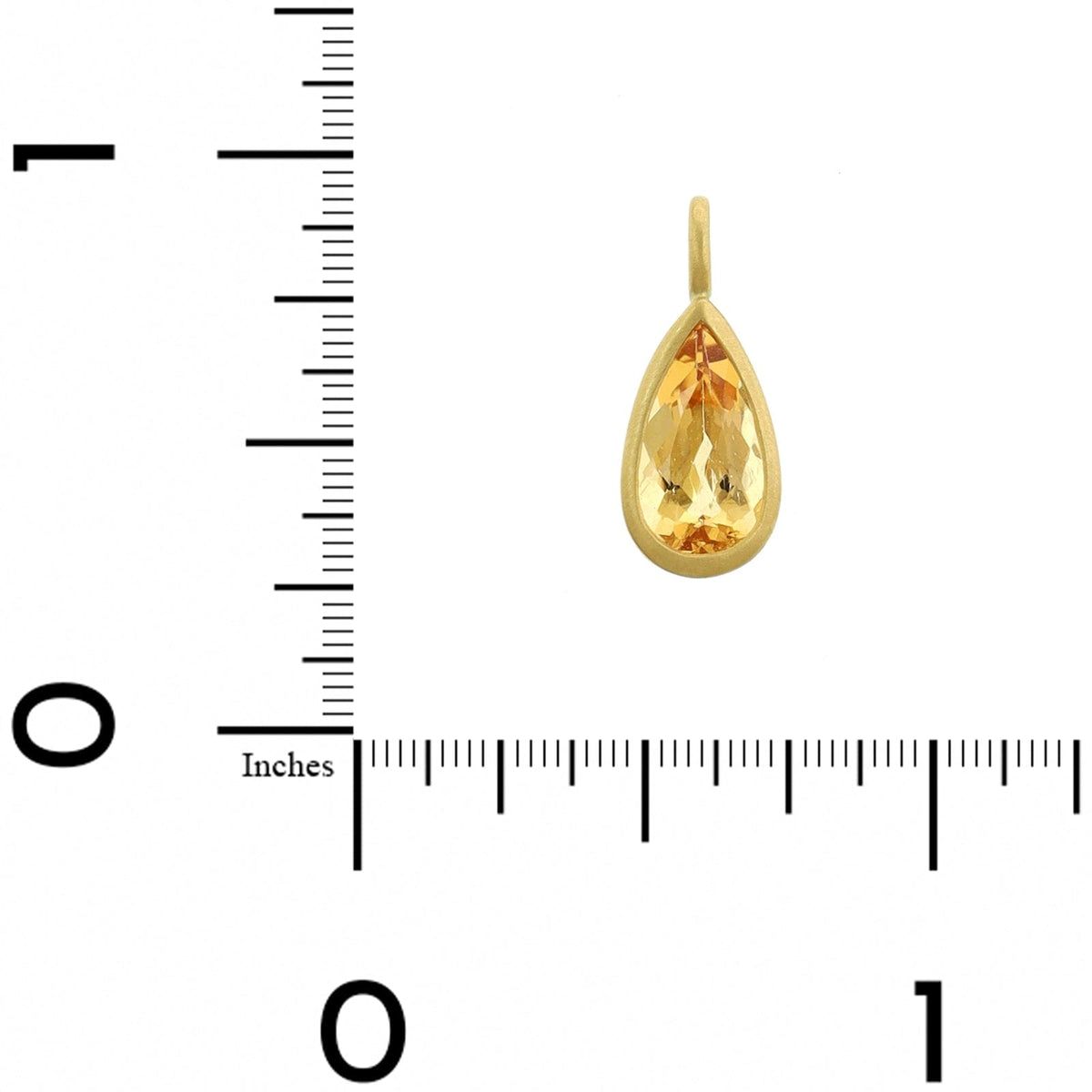 18K Yellow Gold Pear Shaped Imperial Topaz Charm
