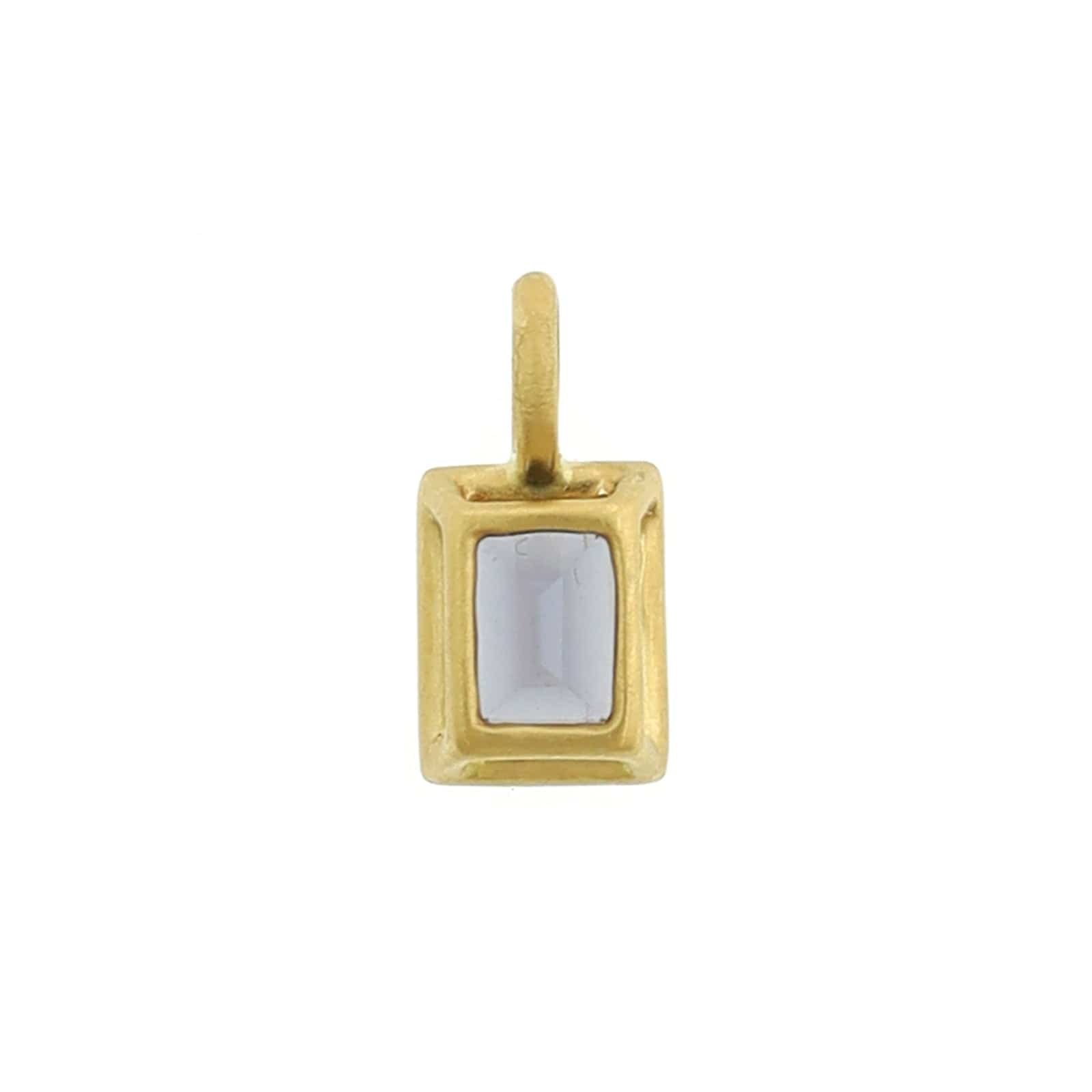 18K Yellow Gold Baguette Grey Spinel Charm
