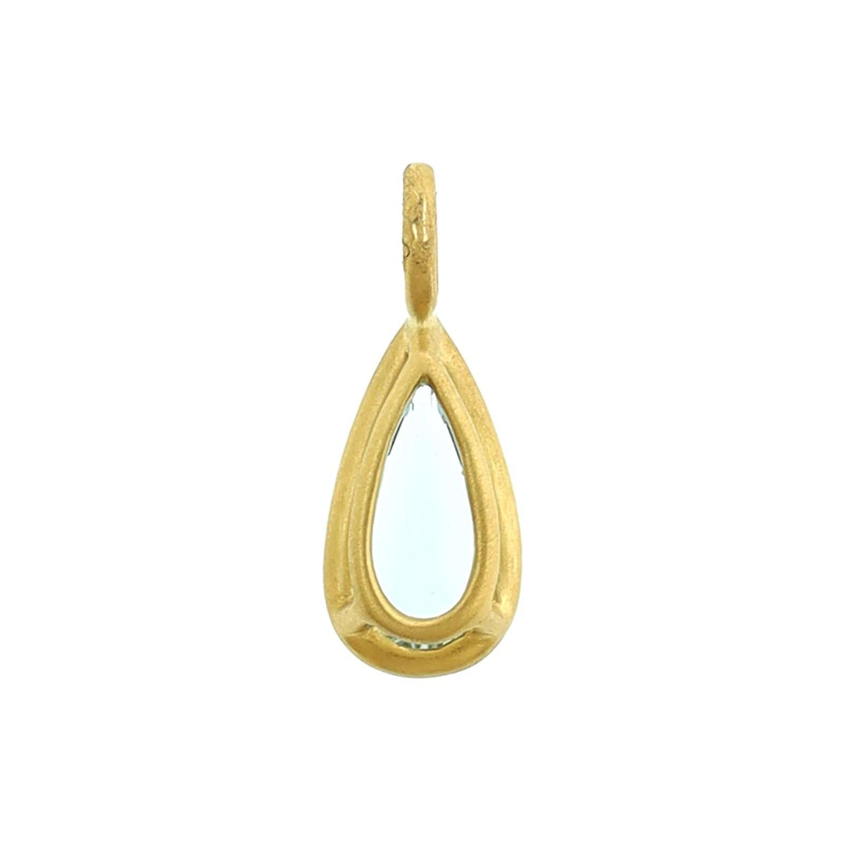 18K Yellow Gold Pear Shaped Aquamarine Charm