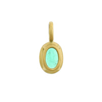 18K Yellow Gold Oval Emerald Charm