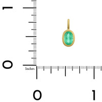 18K Yellow Gold Oval Emerald Charm
