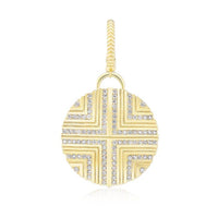 Harwell Godfrey 18K Yellow Gold Masego Mini Knife Edge Diamond Medallion Charm