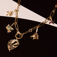 Sorellina 18K Yellow Gold Diamond Mini Guitar Pick Pendant