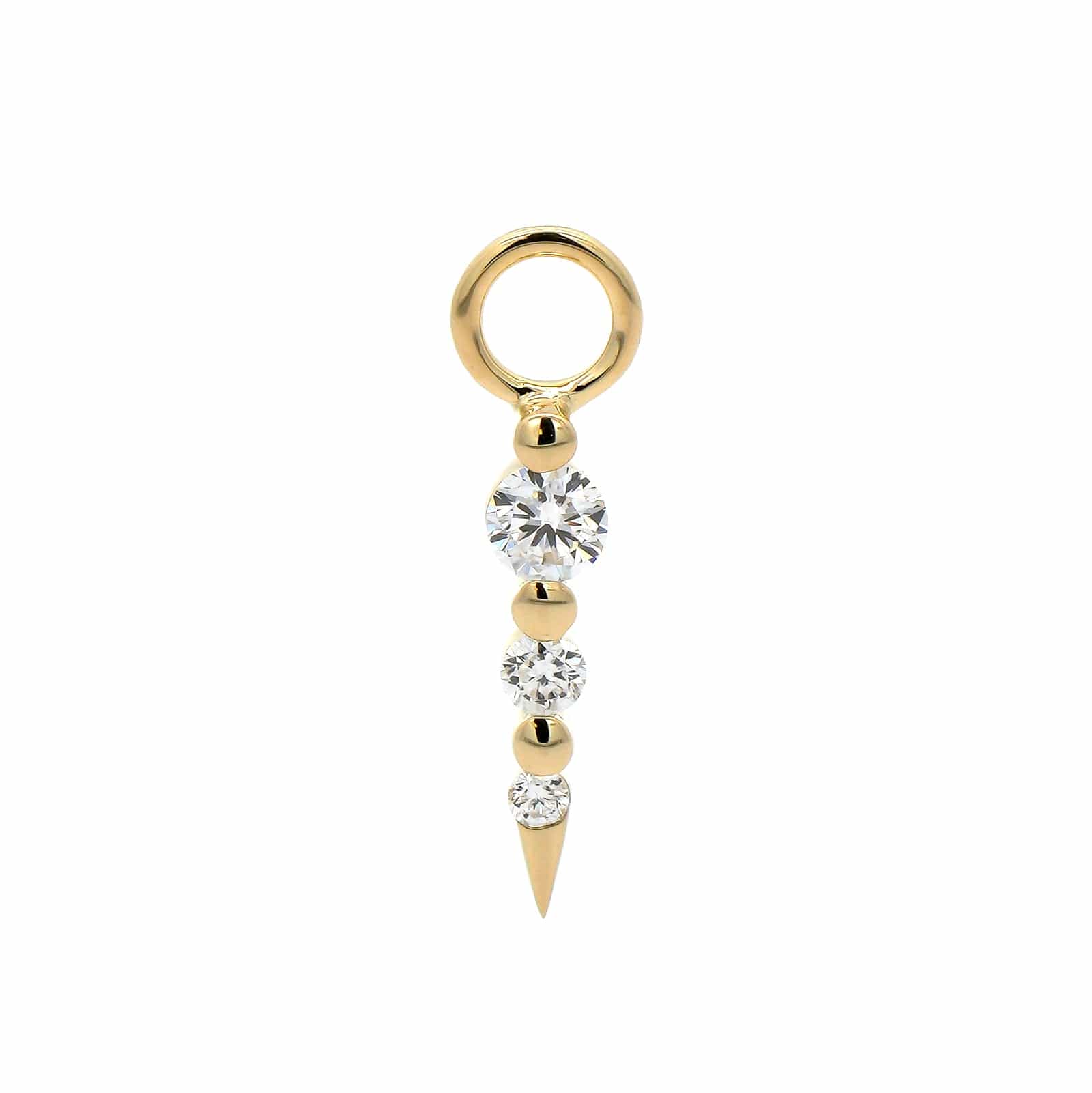 Three Stories 14K Yellow Gold Medium Sari Dagger Diamond Charm