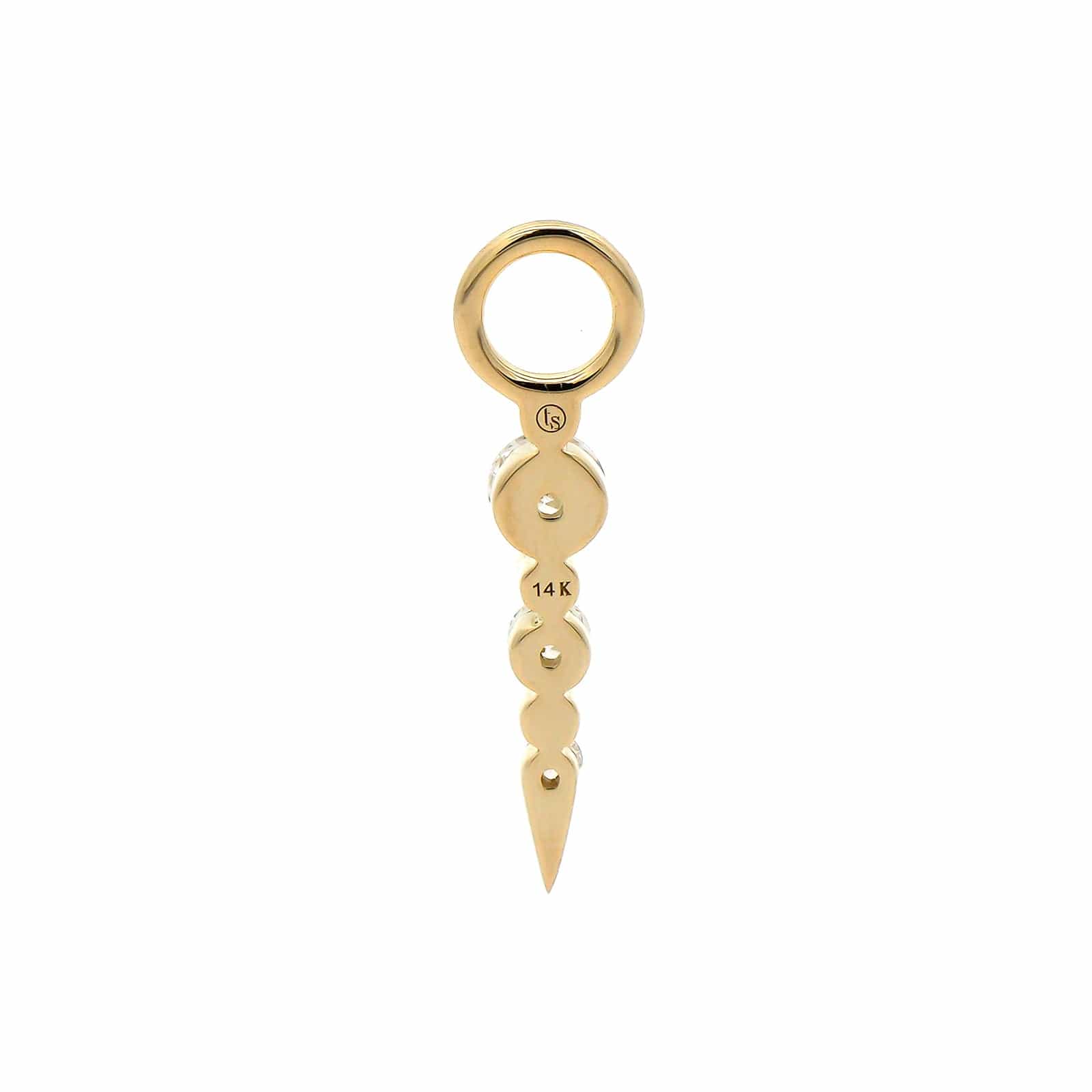 Three Stories 14K Yellow Gold Medium Sari Dagger Diamond Charm