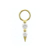 Three Stories 14K Yellow Gold Small Sari Dagger Diamond Charm