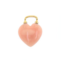 Three Stories 14K Yellow Gold Pink Opal and Diamond Heart Charm