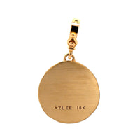 Azlee 18K Yellow Gold Small Initial S Signature Diamond Coin Charm