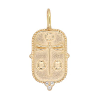 14K Yellow Gold Medium Diamond Dragonfly Charm