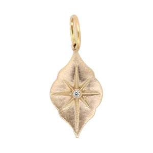 14K Yellow Gold Small and Slim Ornate Diamond North Star Charm