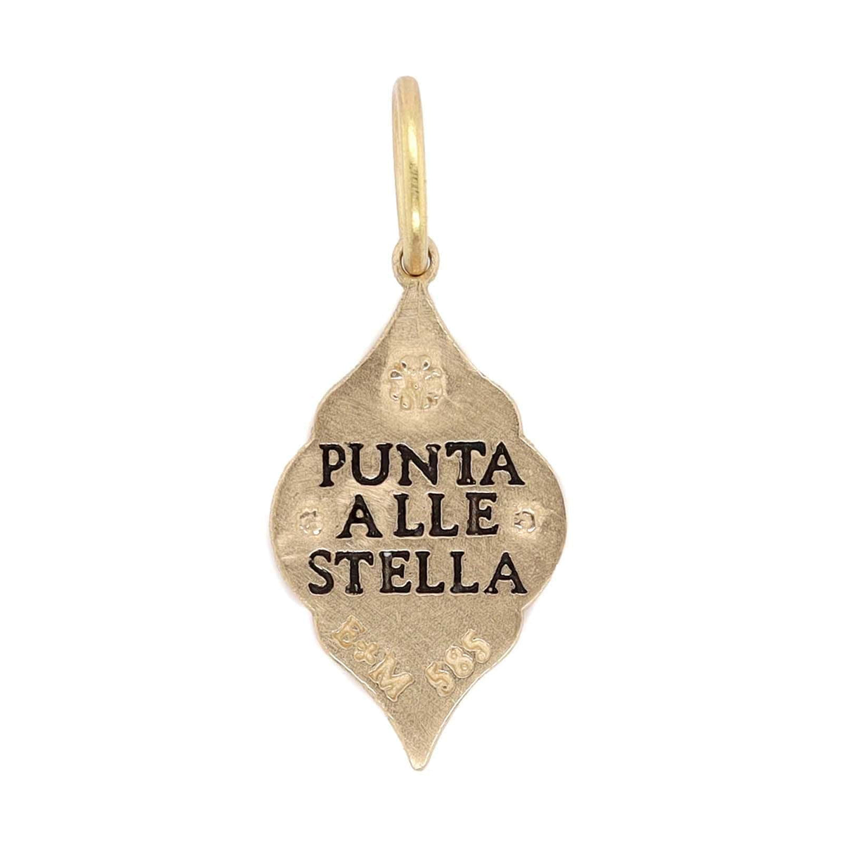 14K Yellow Gold Small and Slim Ornate Diamond North Star Charm