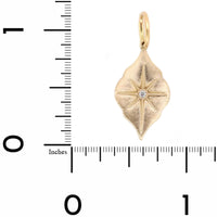 14K Yellow Gold Small and Slim Ornate Diamond North Star Charm