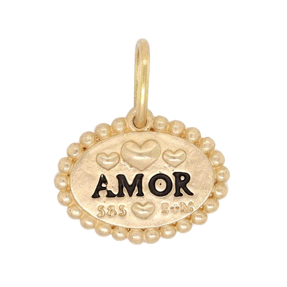 14K Yellow Gold Small Diamond Dog Bone Charm