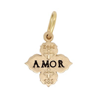 14K Yellow Gold Diamond 4 Point Amor Charm
