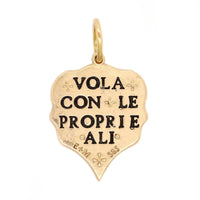 14K Yellow Gold Pointy Dragonfly Charm