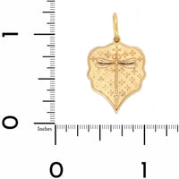 14K Yellow Gold Pointy Dragonfly Charm