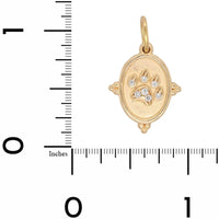 14K Yellow Gold Small Diamond Paw Charm