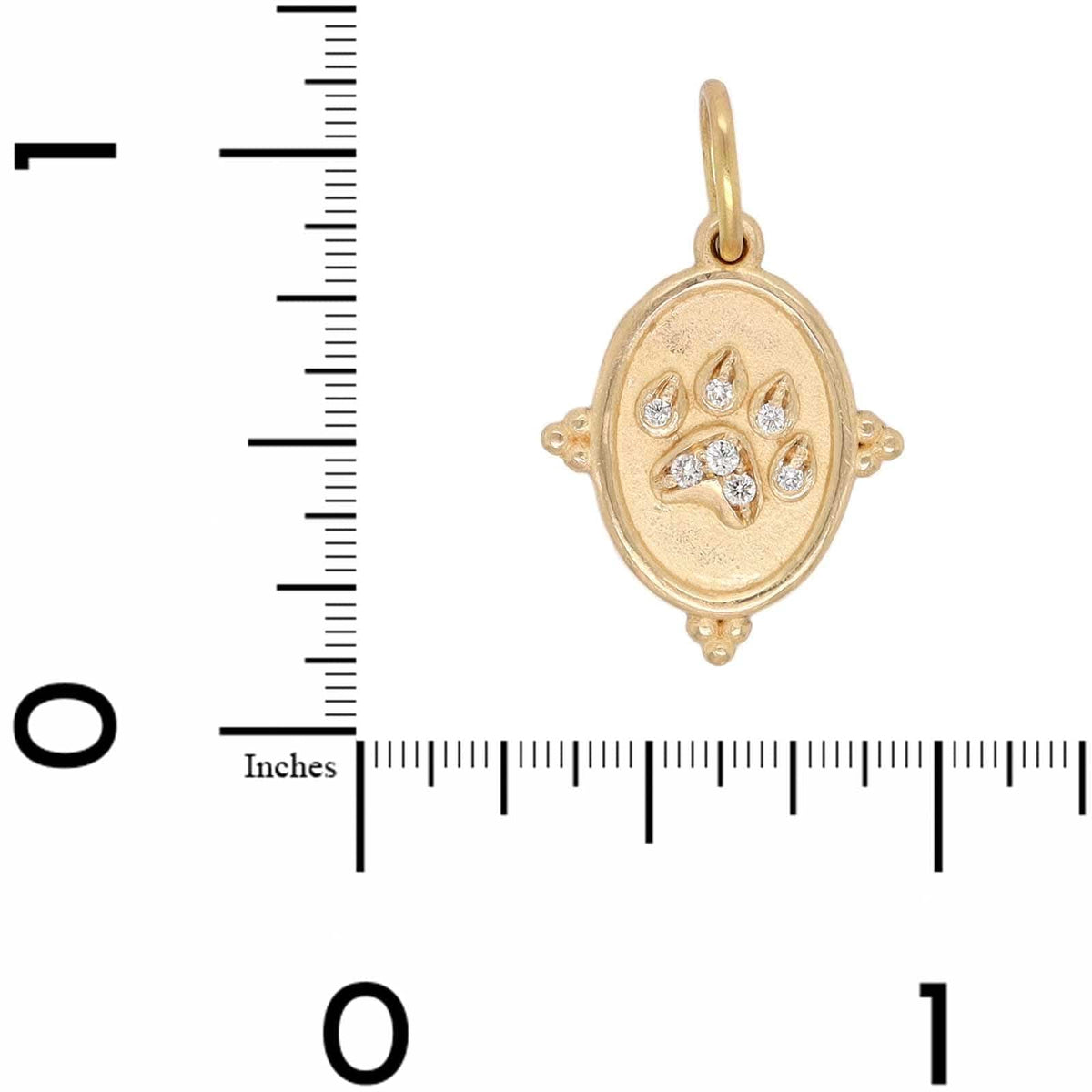 14K Yellow Gold Small Diamond Paw Charm