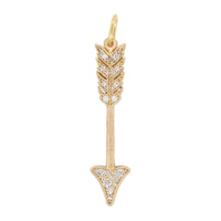14K Yellow Gold Small Diamond Arrow Charm