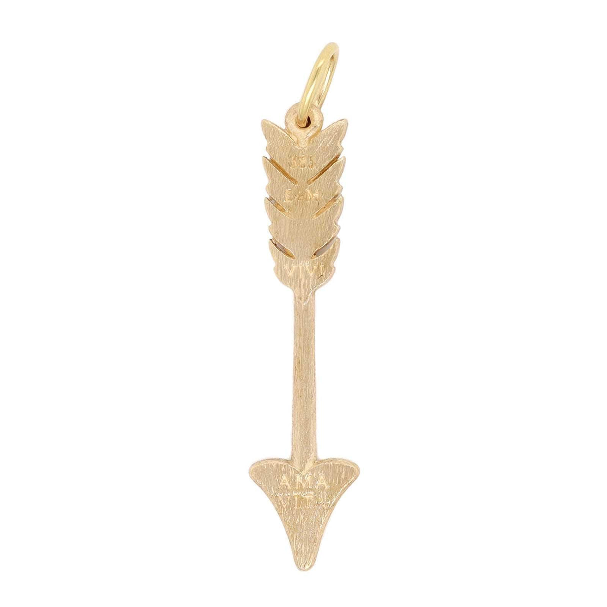 14K Yellow Gold Small Diamond Arrow Charm