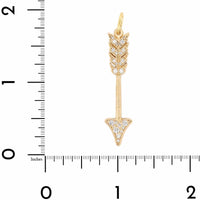 14K Yellow Gold Small Diamond Arrow Charm