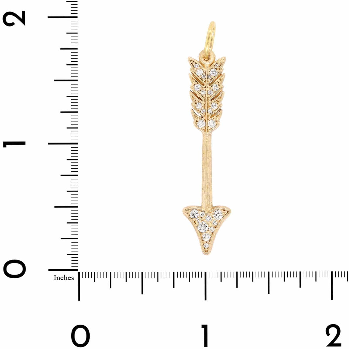 14K Yellow Gold Small Diamond Arrow Charm