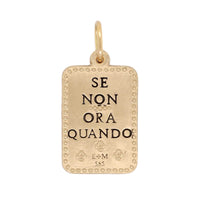 14K Yellow Gold Diamond Baby Owl Square Charm