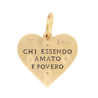 18K Yellow Gold Diamond Medium Heart Shaped Charm