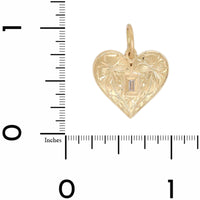 18K Yellow Gold Diamond Medium Heart Shaped Charm