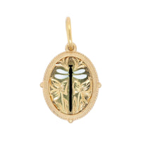 18K Yellow Gold Small Oval Baby Dragonfly Charm