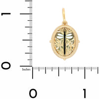 18K Yellow Gold Small Oval Baby Dragonfly Charm