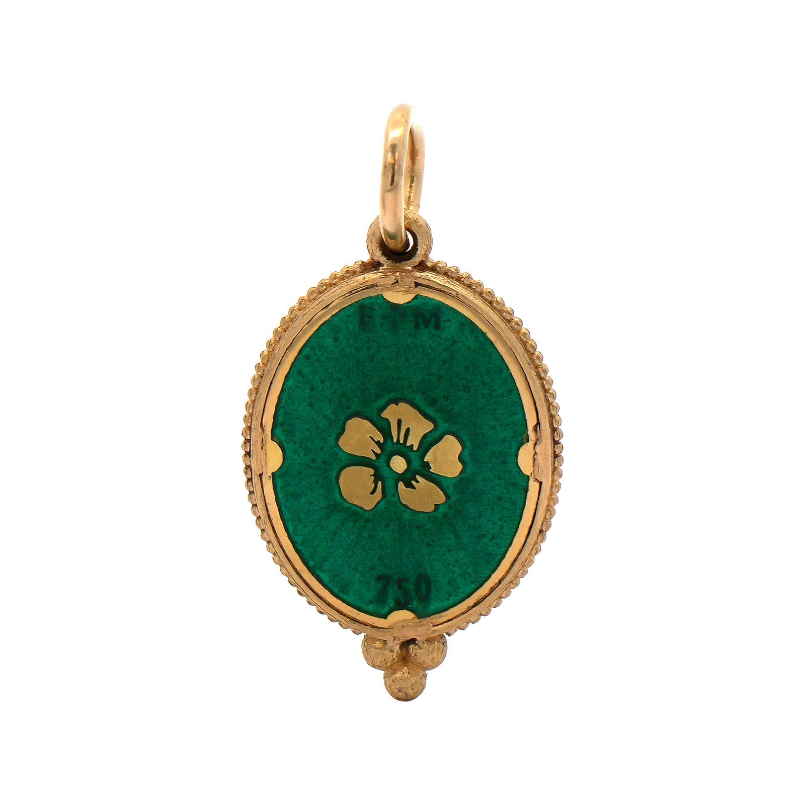 18K Yellow Gold Small Diamond Oval Moon Charm