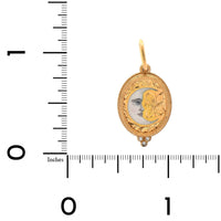 18K Yellow Gold Small Diamond Oval Moon Charm