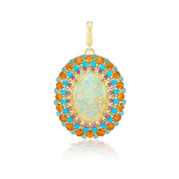 Harwell Godfrey 18K Yellow Gold Supernova Opal Pendant