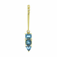 Suzy Landa 18K Yellow Gold Aquamarine and Diamond Lolli Pendant