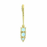 Suzy Landa 18K Yellow Gold Aquamarine and Diamond Lolli Pendant