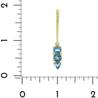 Suzy Landa 18K Yellow Gold Aquamarine and Diamond Lolli Pendant