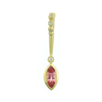 Suzy Landa 18K Yellow Gold Pink Tourmaline and Diamond Lolli Pendant