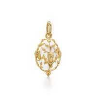 Temple St. Clair 18K Yellow Gold Diamond Eye and Rock Crystal Owl Amulet