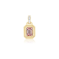 Sorellina 18K Yellow Gold One Of A Kind Champagne Pink Tourmaline and Diamond Pendant