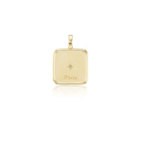 Sorellina 18K Yellow Gold Small Pisces Zodiac Square Diamond Pendant