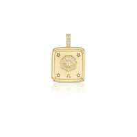 Sorellina 18K Yellow Gold Small Leo Zodiac Square Diamond Pendant