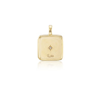 Sorellina 18K Yellow Gold Small Leo Zodiac Square Diamond Pendant