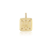 Sorellina 18K Yellow Gold Small Libra Zodiac Square Diamond Pendant