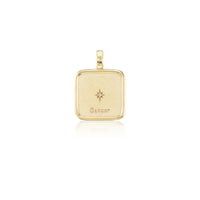 Sorellina 18K Yellow Gold Small Cancer Zodiac Square Diamond Pendant