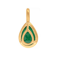 18K Yellow Gold Bezel Set Pear Shaped Emerald Charm