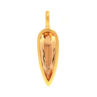 18K Yellow Gold Bezel Set Pear Shaped Imperial Topaz Charm