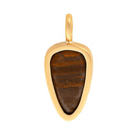 18K Yellow Gold Bezel Set Fancy Shaped Opal Charm