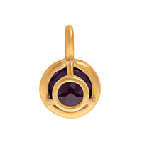 18K Yellow Gold Bezel Set Round Amethyst Charm