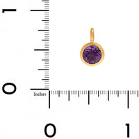 18K Yellow Gold Bezel Set Round Amethyst Charm